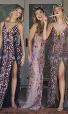 Primavera Couture 4313 - Floral Pattern Prom Dress