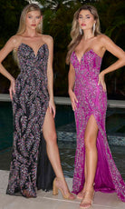 Primavera Couture 4314 - Sequin Foliage Prom Dress - back view