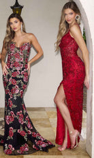 Primavera Couture 4317 - Floral Beaded Prom Dress
