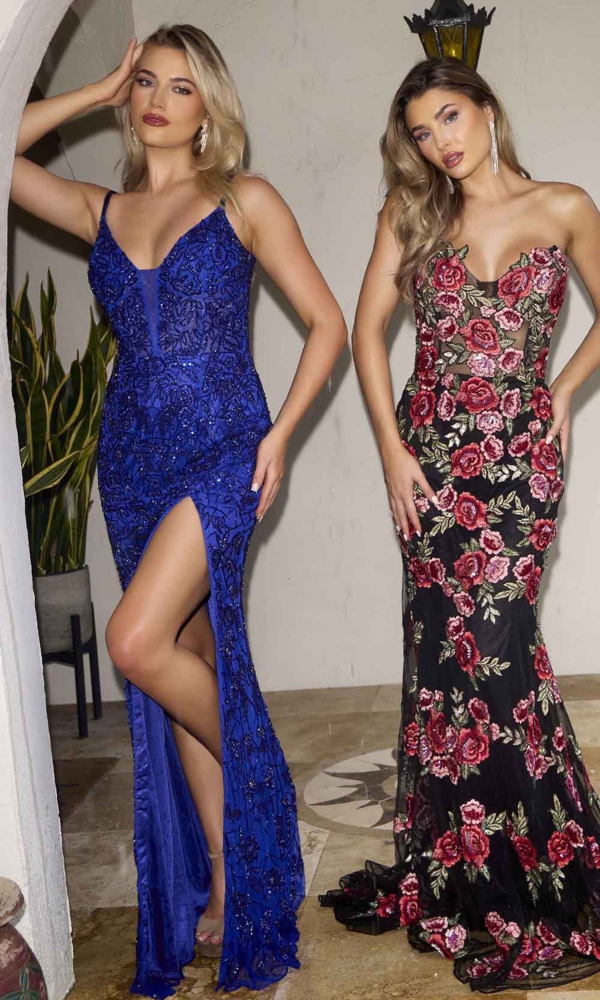 Primavera Couture 4317 - Floral Beaded Prom Dress