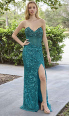 Primavera Couture 4321 - Foliage Pattern Prom Dress