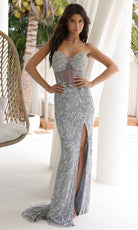 Primavera Couture 4321 - Foliage Pattern Prom Dress