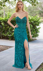 Primavera Couture 4321 - Foliage Pattern Prom Dress - view 12