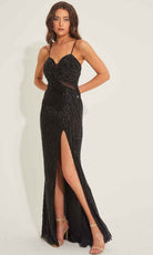 Primavera Couture 4327 - Asymmetrical Cutout Prom Dress