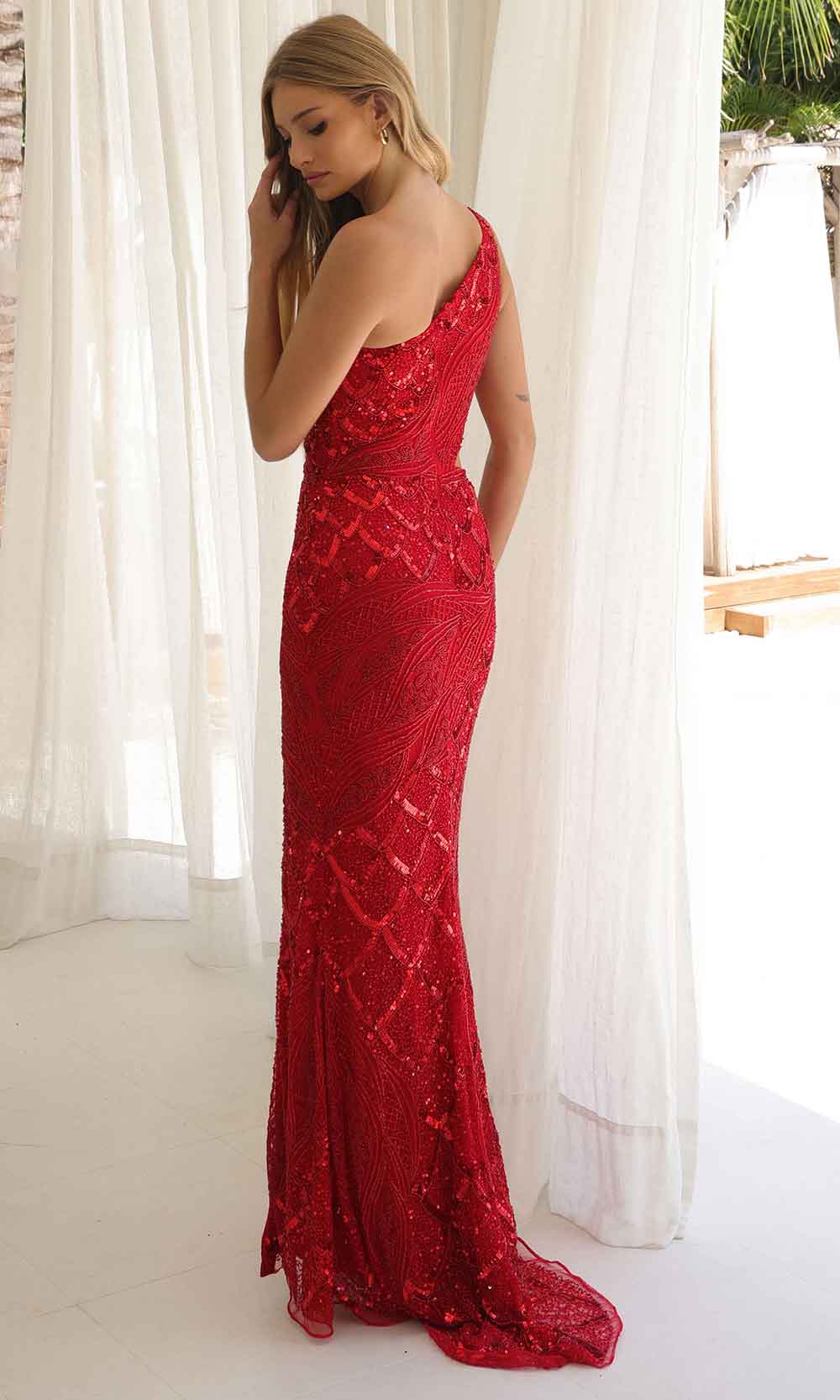 Primavera Couture 4329 - Sequin Motif Cutout Dress - view 6