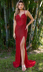 Primavera Couture 4330 - Bejeweled V-Neck Prom Dress - view 5