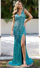 Primavera Couture 4333 - Swirl Ornate Prom Dress - view 5