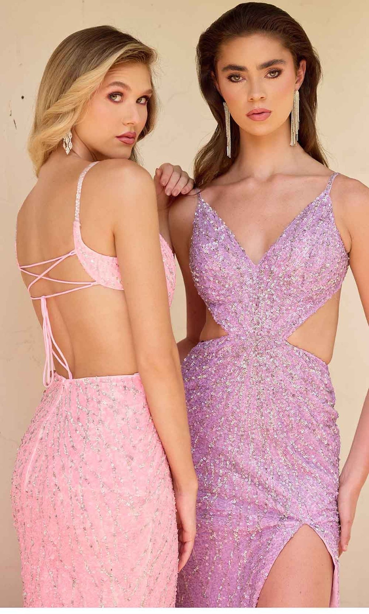 Primavera Couture 4334 - Sequin Cutout Prom Dress