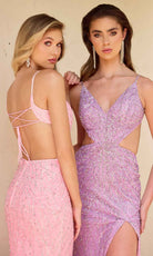 Primavera Couture 4334 - Sequin Cutout Prom Dress - view 7