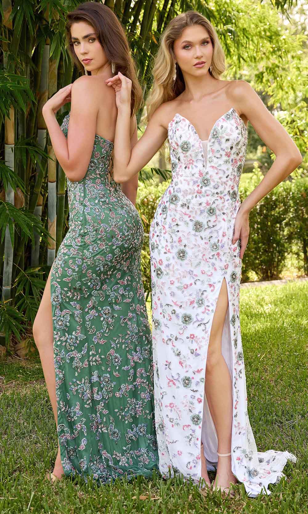 Primavera Couture 4338 - Floral Detailed Prom Dress - view 11
