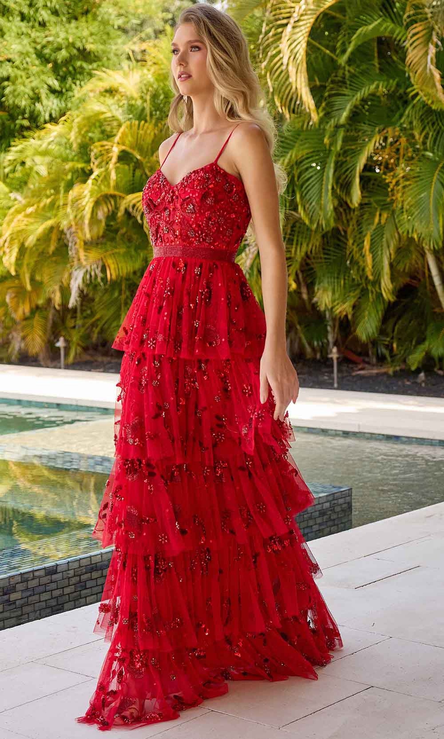 Primavera Couture 4341 - Sweetheart Tiered Prom Dress