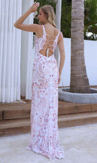 Primavera Couture 4350 - Jeweled Bodice Lace-Up Back Prom Dress - back view
