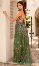 Primavera Couture 4353 - Floral Sequin Spaghetti Straps Prom Dress - view 5
