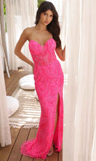 Primavera Couture 4360 - V-Neck Beaded Sequin Prom Dress - view 4