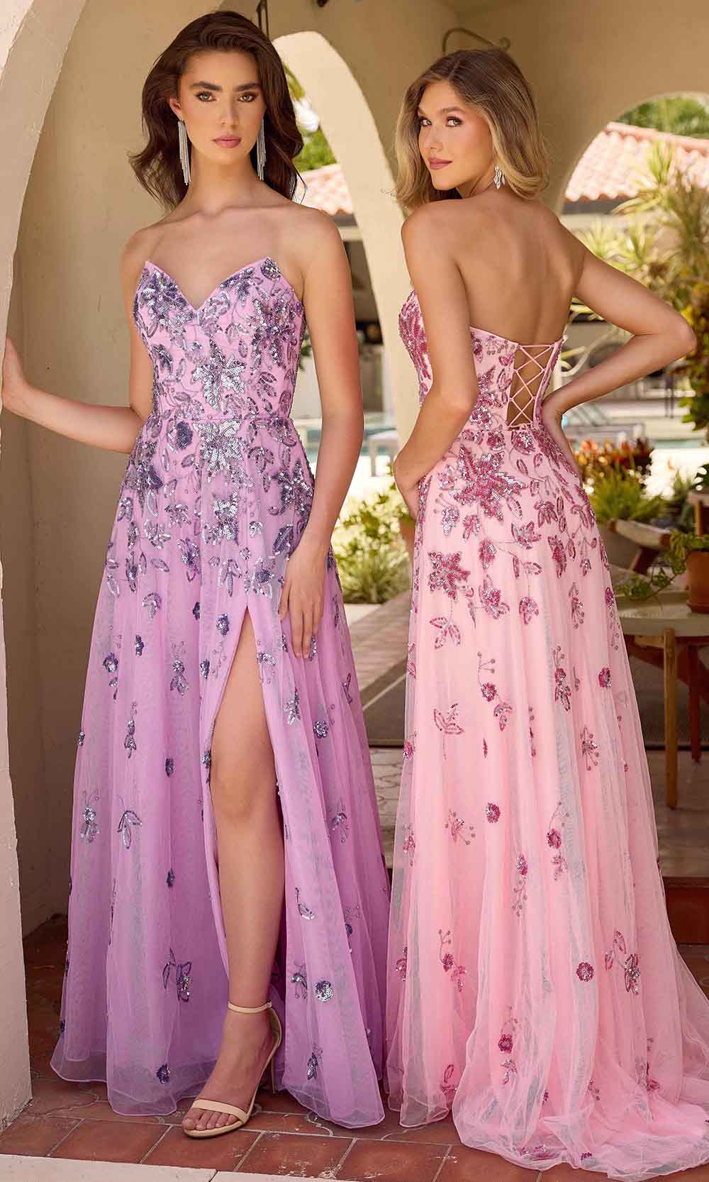Primavera Couture 4361 - Strapless Lace-Up Back Prom Dress - view 8
