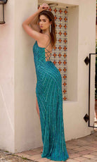 Primavera Couture 4363 - Scoop Neck Sequin Ornate Prom Dress - view 6