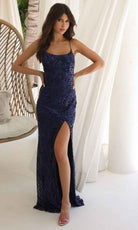 Primavera Couture 4365 - Lace Up Sequin Prom Dress