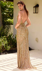 Primavera Couture 4368 - Open Back Sequin Ornate Prom Dress - detail view