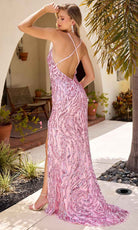 Primavera Couture 4371 - Sequin Adorned Crisscross Back Prom Dress