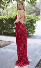Primavera Couture 4371 - Sequin Adorned Crisscross Back Prom Dress