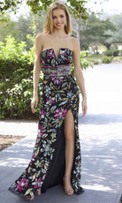 Primavera Couture 4372 - V-Neck Strapless Sequin Prom Gown