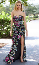 Primavera Couture 4372 - V-Neck Strapless Sequin Prom Gown - detail view