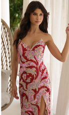 Primavera Couture 4373 - Strapless V-Neck Sequin Prom Dress - view 4