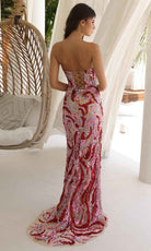 Primavera Couture 4373 - Strapless V-Neck Sequin Prom Dress - detail view
