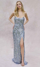 Primavera Couture 4376 - Scoop Neckline Sequin Prom Gown