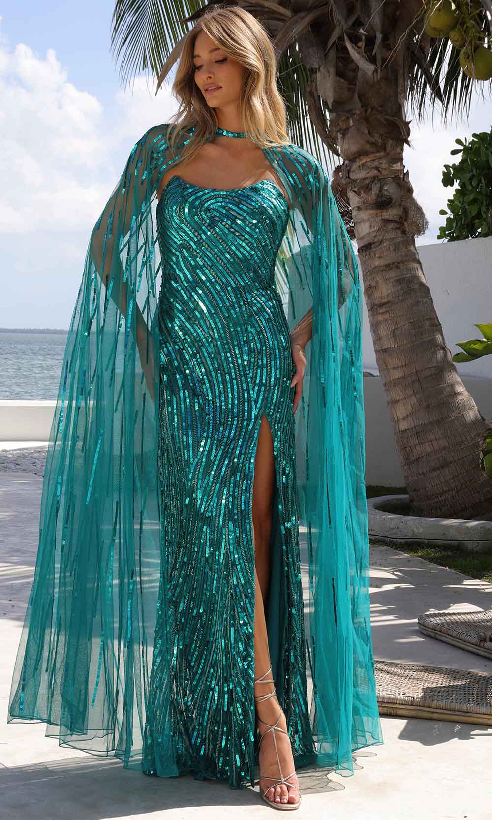 Primavera Couture 4376 - Scoop Neckline Sequin Prom Gown - view 8