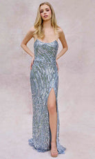 Primavera Couture 4376 - Scoop Neckline Sequin Prom Gown - view 6