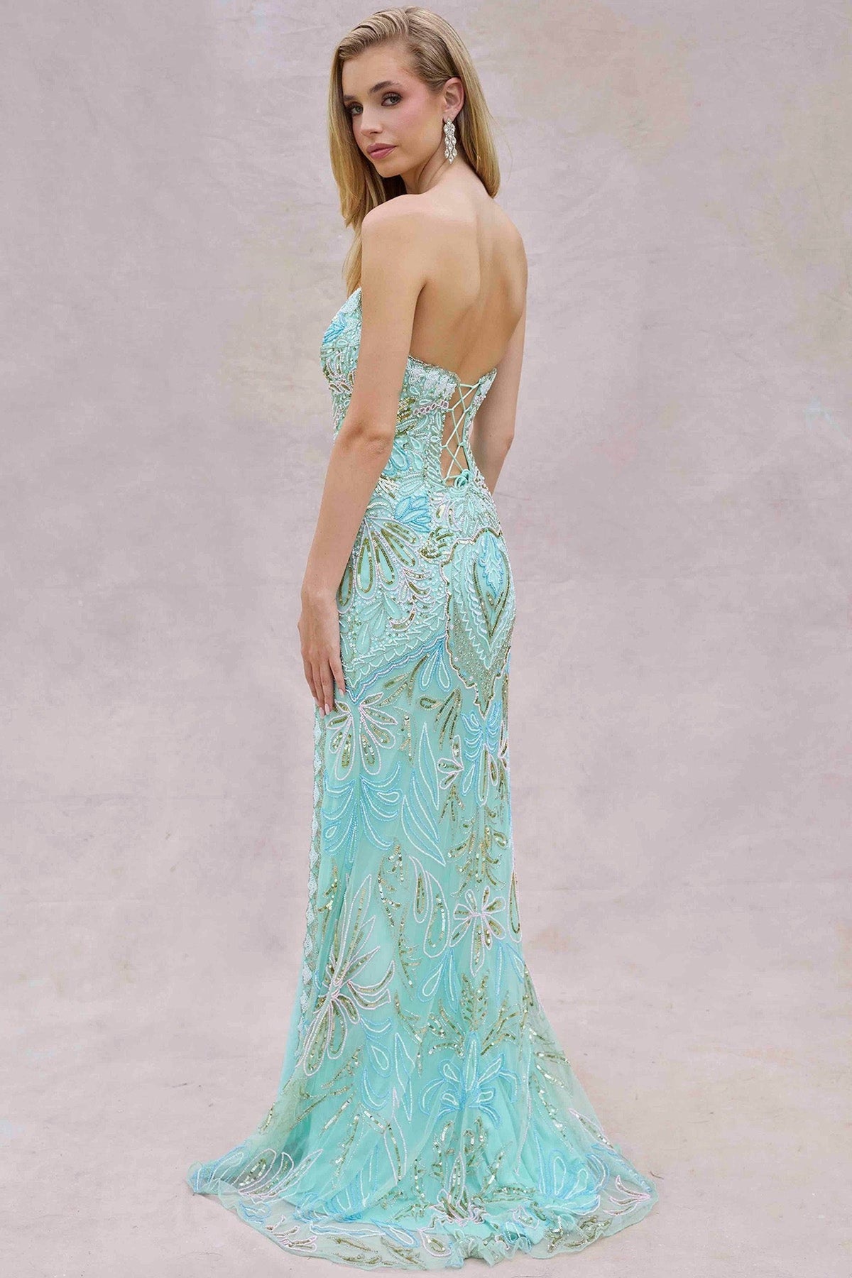 Primavera Couture 4382 - Strapless Beaded Prom Dress
