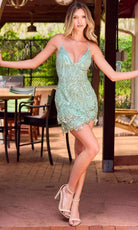 Primavera Couture 4433 - Sparkling Lace-Up Dress with Scallop Hem