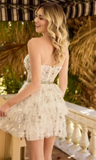 Primavera Couture 4463 - Floral Beaded Sweetheart Short Dress
