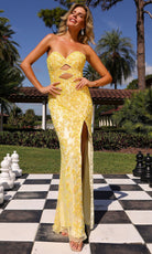Primavera Couture 4504 - Strapless Embellished Cutout Dress