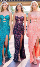 Primavera Couture 4504 - Strapless Embellished Cutout Dress