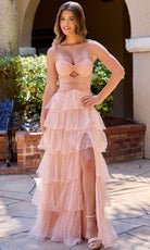 Primavera Couture 4510 - Strapless Ruffled Sparkle Dress