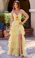 Primavera Couture 4510 - Strapless Ruffled Sparkle Dress - Silhouette Dresses