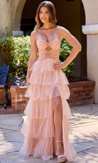 Primavera Couture 4510 - Strapless Ruffled Sparkle Dress - Silhouette Dresses