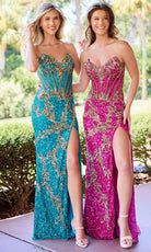 Primavera Couture 4516 - Baroque Embellished Corset Strapless Dress