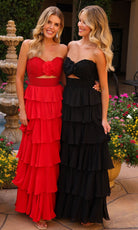 Primavera Couture 4563 - Strapless Tiered Ruffled Prom Dress - Silhouette Dresses