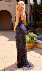 Primavera Couture 4564 - Floral Beaded V-Neck Slit Dress