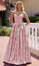 Primavera Couture 4566 - Sparkling Applique Strapless Ballgown