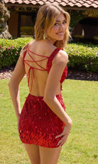Primavera Couture 4617 - Sequin Ornate Lace-Up Back Cocktail Dress