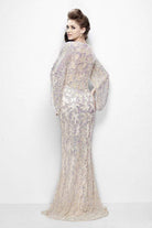 Primavera Couture - 9713 Sequined Flare Sleeve Junior Prom Gown - view 5