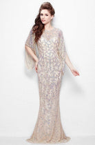 Primavera Couture - 9713 Sequined Flare Sleeve Junior Prom Gown - view 6