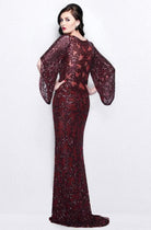 Primavera Couture - 9713 Sequined Flare Sleeve Junior Prom Gown - view 8