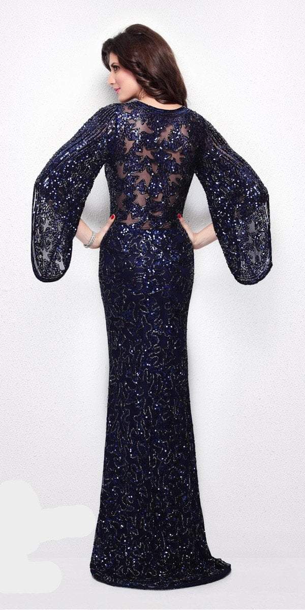 Primavera Couture - 9713 Sequined Flare Sleeve Junior Prom Gown - view 14
