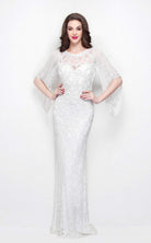 Primavera Couture - 9713 Sequined Flare Sleeve Junior Prom Gown
