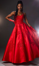 Mori Lee 49320 - Embroidered Satin Scoop Ballgown - view 10